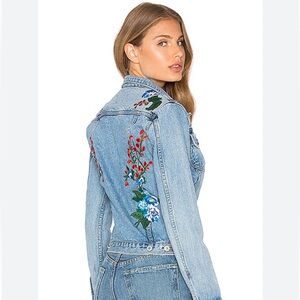 REVOLVE Tularosa Tamsen Denim Embroidered Jacket Sz Small